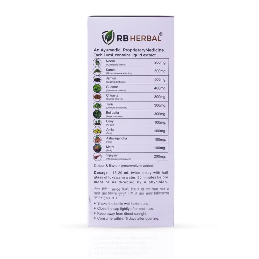 Sugar Right ingredients and dosage label